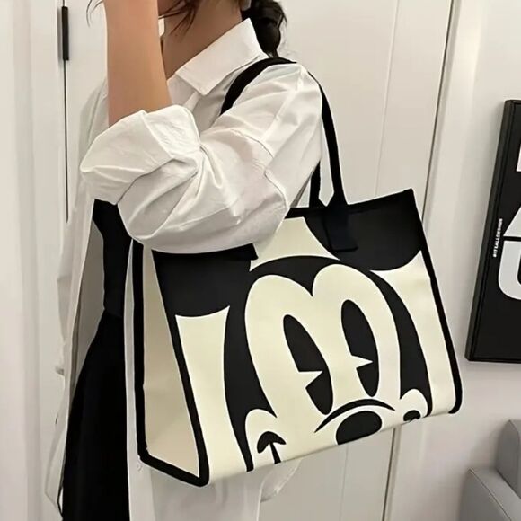 Mickey Mouse Black and White Canvas Tote Bag Modern and Versatile Design - Picture 10 of 14